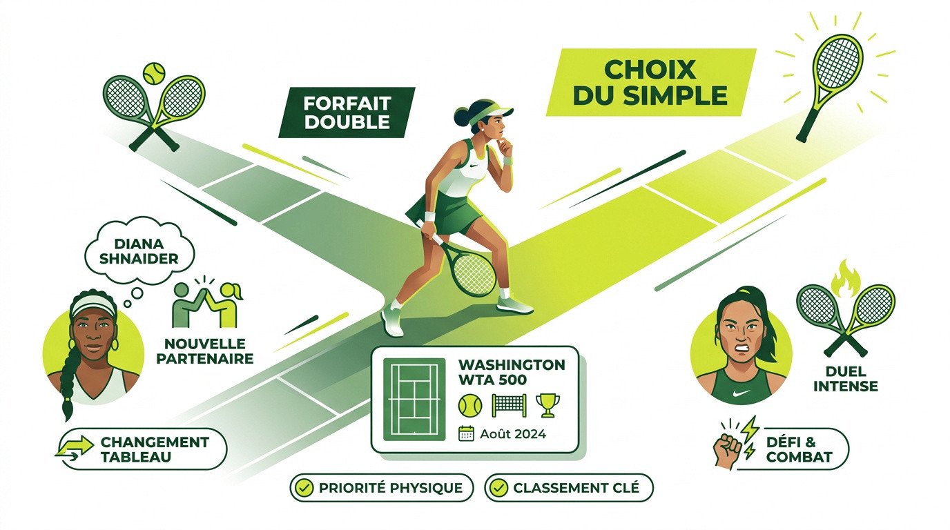 Alexandra Eala se concentre sur son match de simple au tournoi de Washington