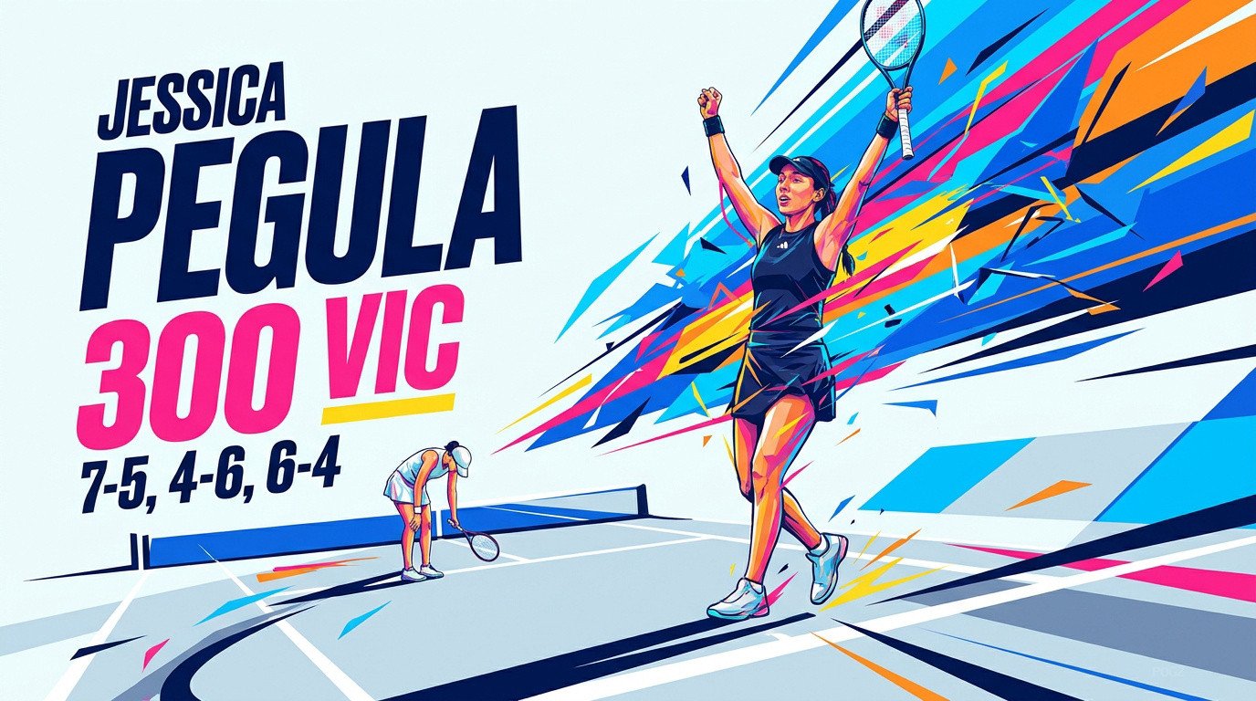 Jessica Pegula célèbre sa victoire face à Iga Swiatek