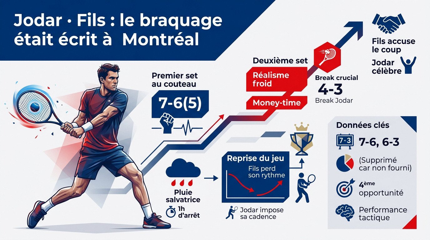 Rafael Jodar en pleine extension lors de sa victoire contre Arthur Fils à Montréal