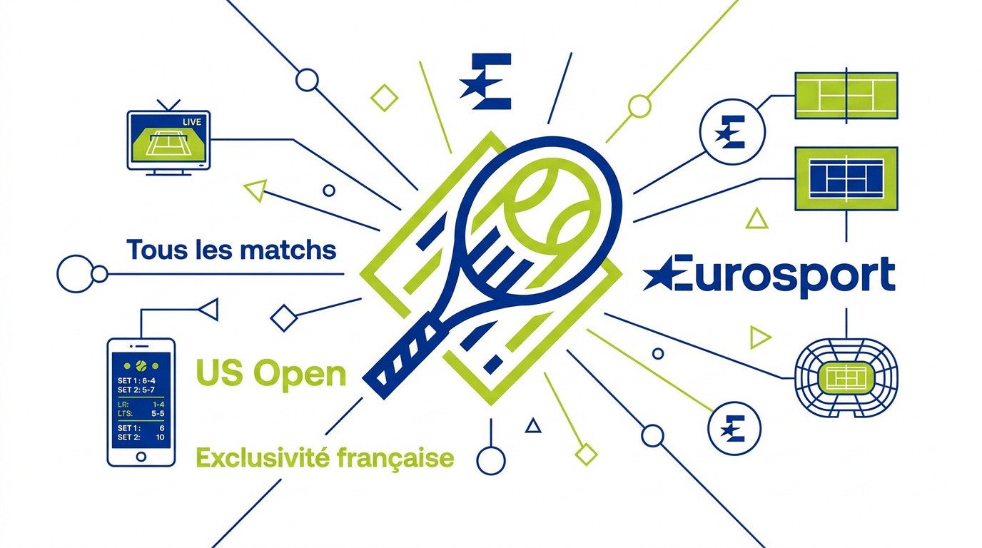 Diffusion de l'US Open 2026 sur les écrans Eurosport