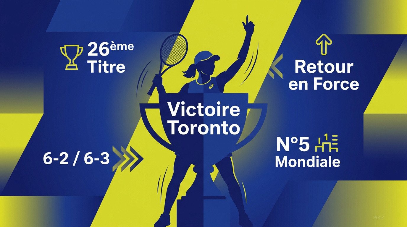 Iga Swiatek célèbre sa victoire au tournoi WTA 1000 de Toronto 2026