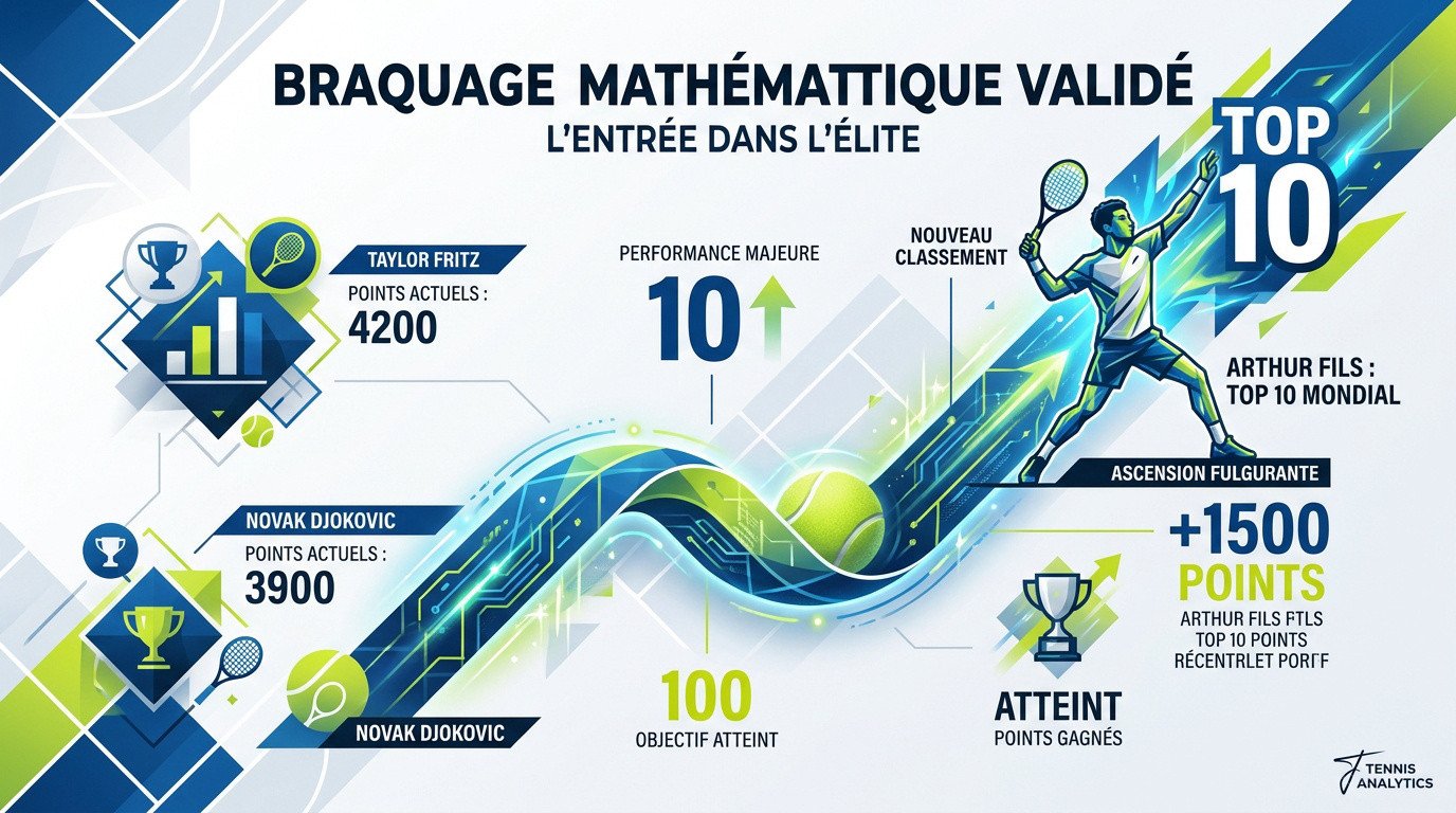 Arthur Fils célèbre sa montée historique dans le Top 10 ATP en 2026