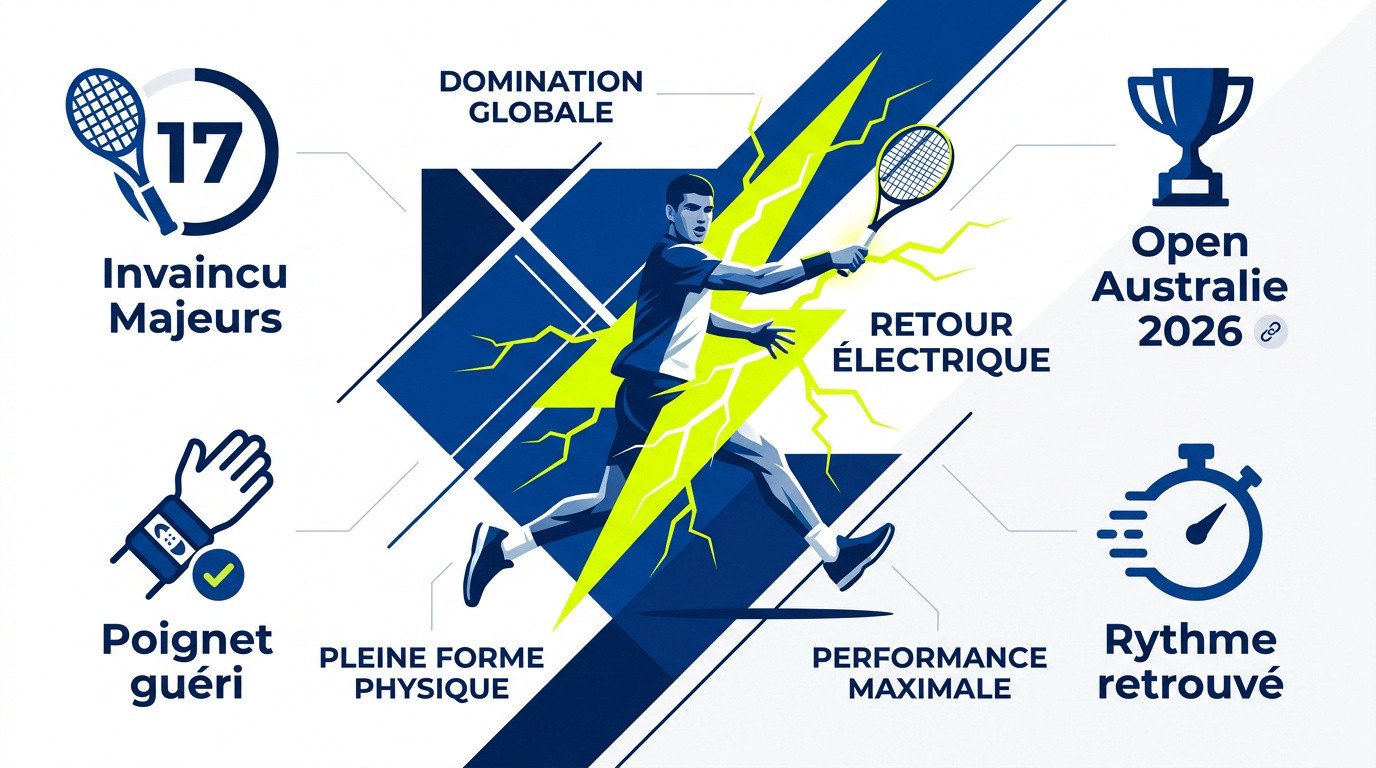 Carlos Alcaraz en pleine extension à l'US Open 2026