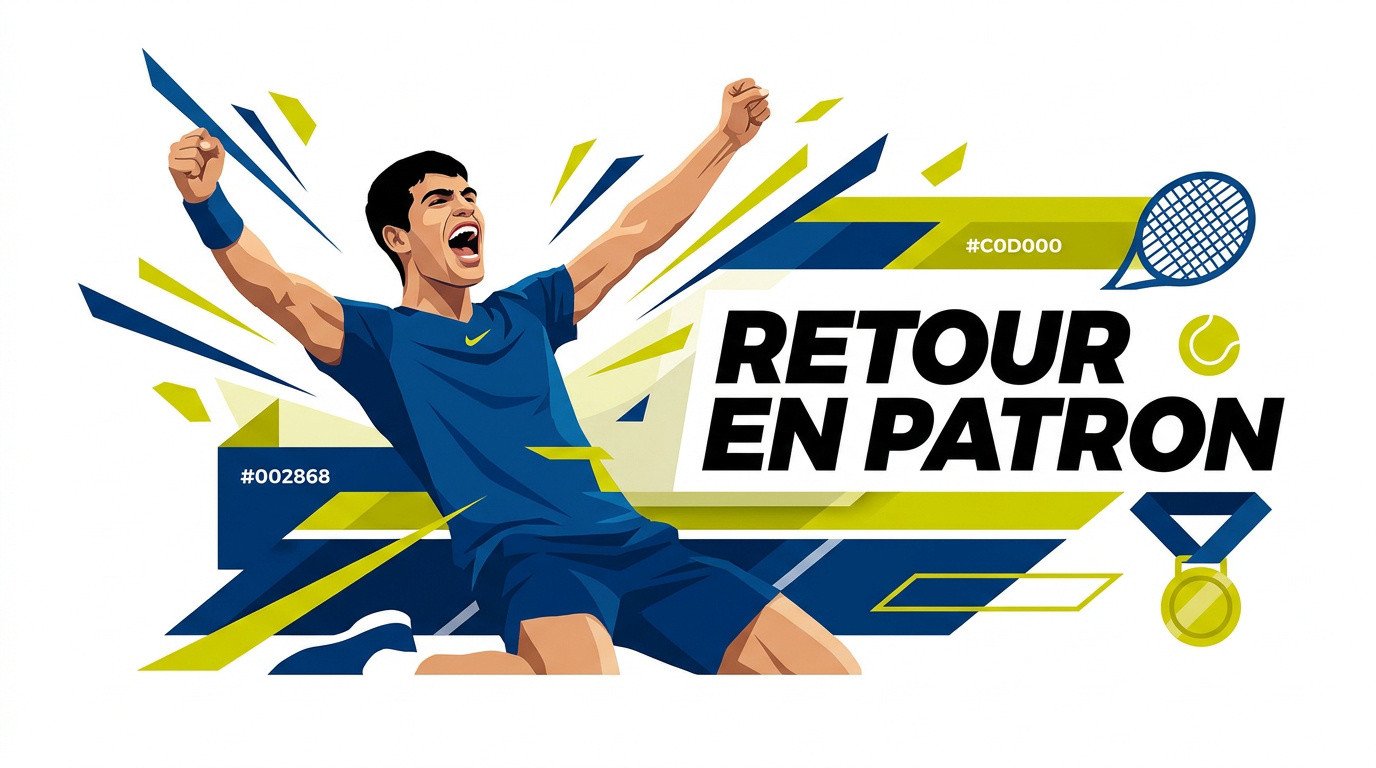 Carlos Alcaraz en pleine extension lors de sa victoire à l'US Open contre Tommy Paul