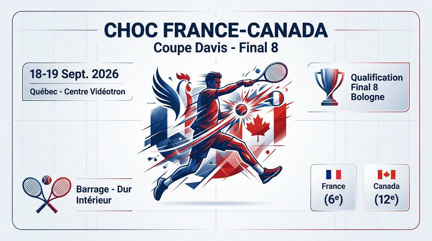 Affiche du match de Coupe Davis France contre Canada au Centre Vidéotron de Québec
