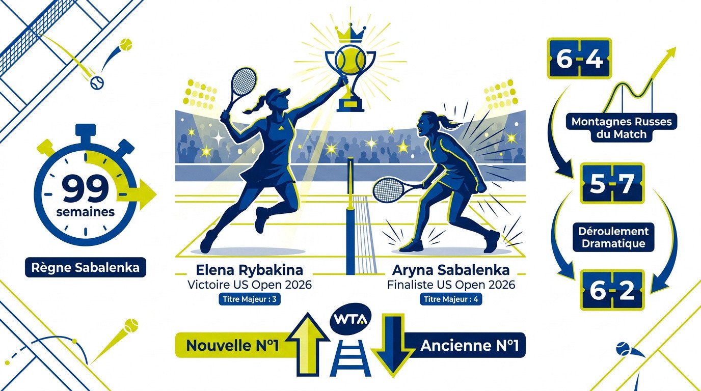 Finale US Open 2026 Elena Rybakina contre Aryna Sabalenka