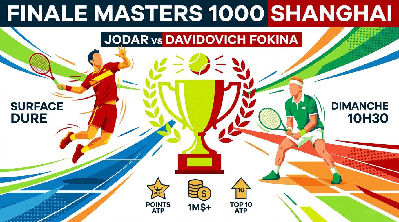 Affiche de la finale du Masters 1000 de Shanghai 2026 entre Rafael Jodar et Alejandro Davidovich Fokina
