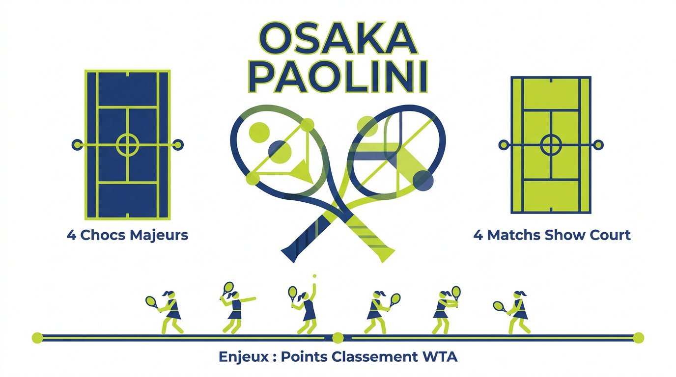 Infographie du match Naomi Osaka contre Jasmine Paolini au tournoi de Tokyo