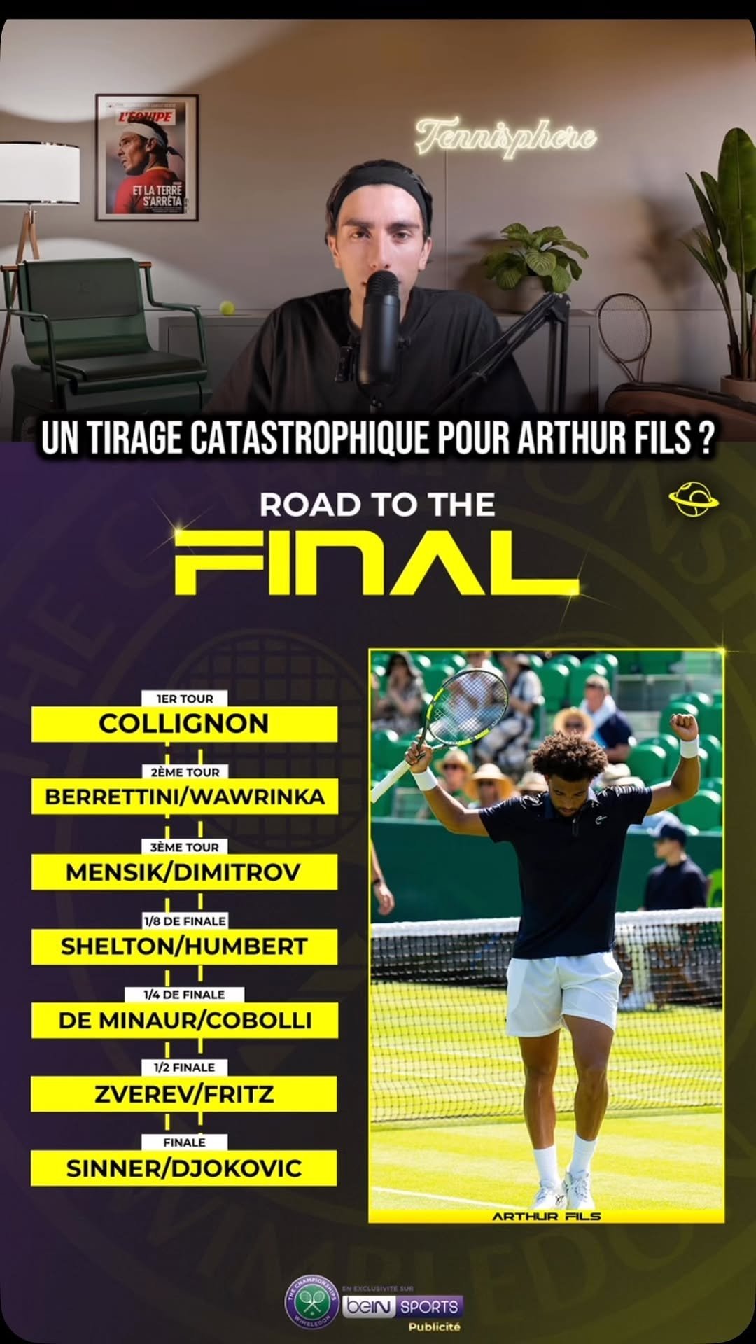 Arthur Fils fera son retour à la compétition dans un duel franco-belge à Wimbledon 🍿