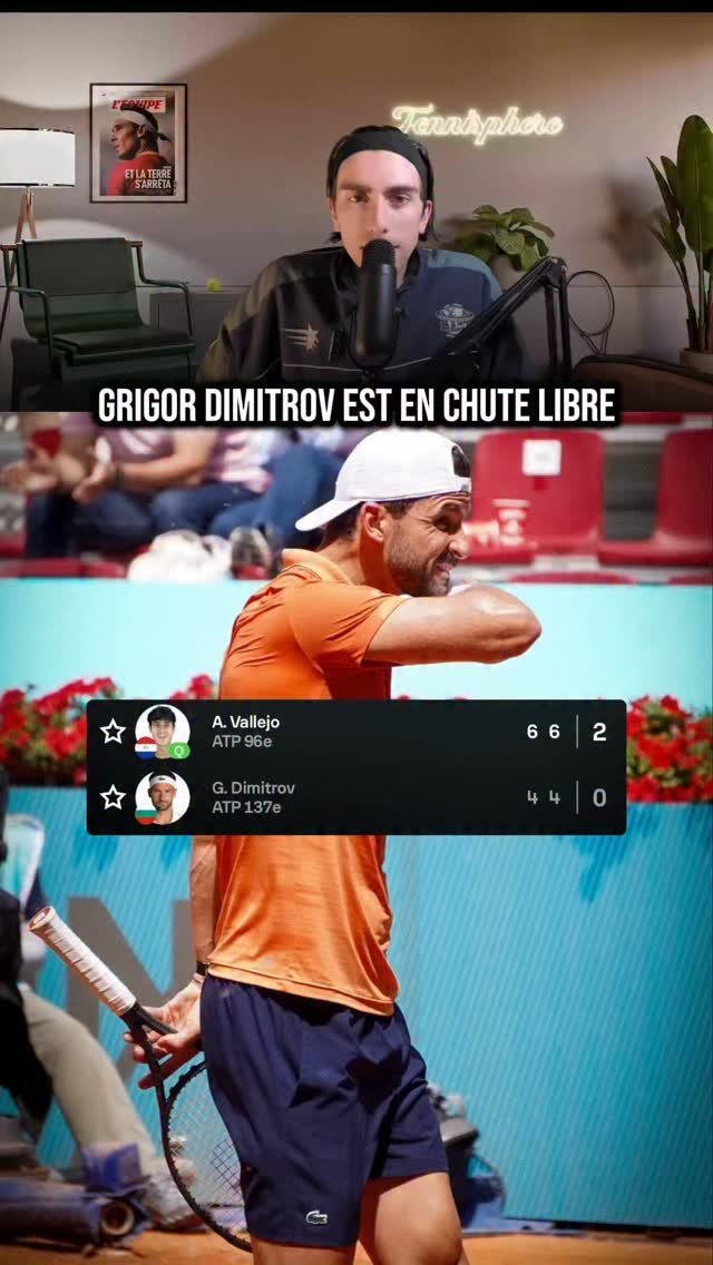 Nouvelle défaite pour Grigor Dimitrov qui pointe à la 166ème place du classement ATP 😬