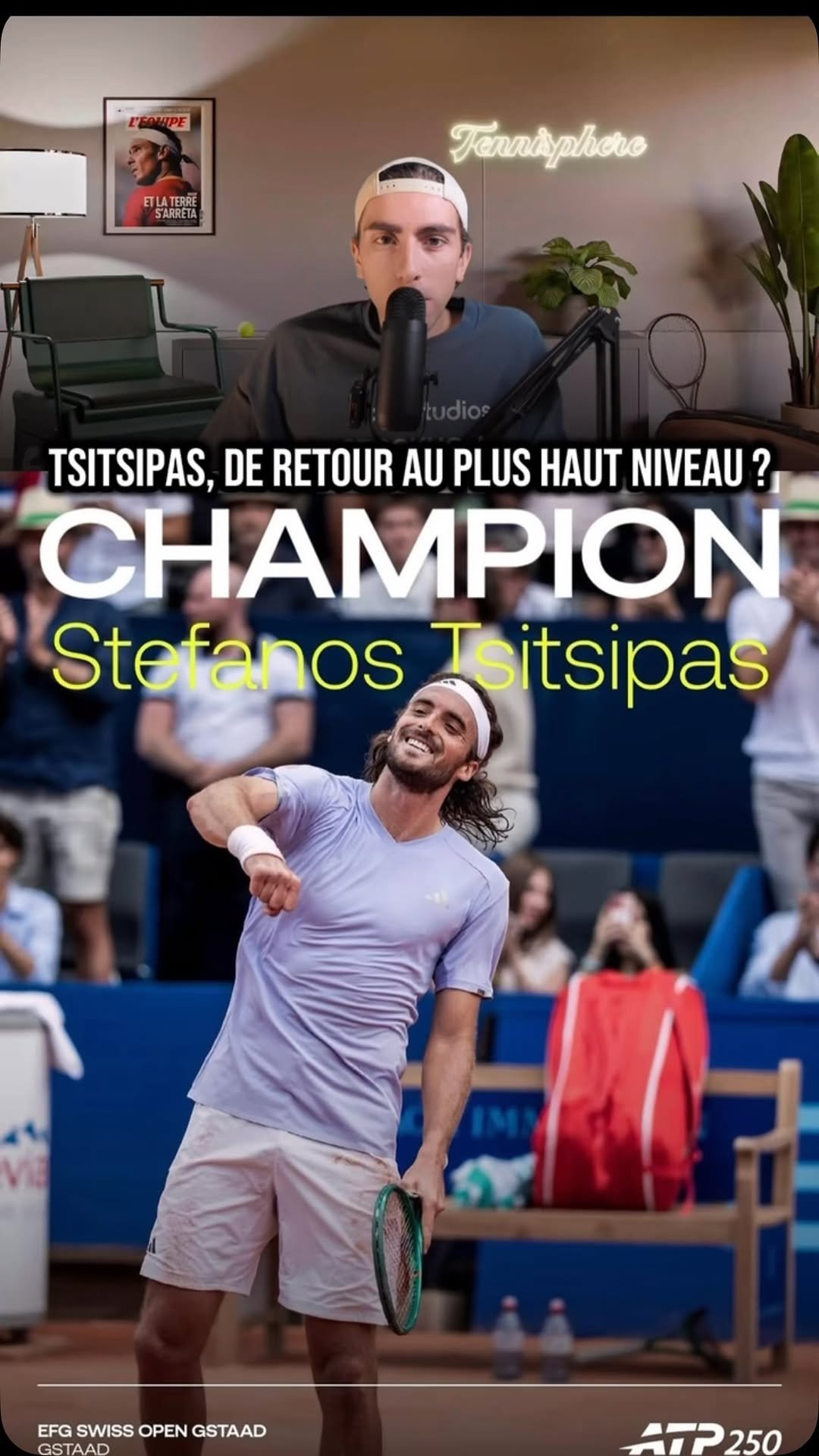 Stefanos Tsitsipas remporte le titre à Gstaad et met fin à une série de 16 mois sans le moindre trophée sur le circuit ATP 👀