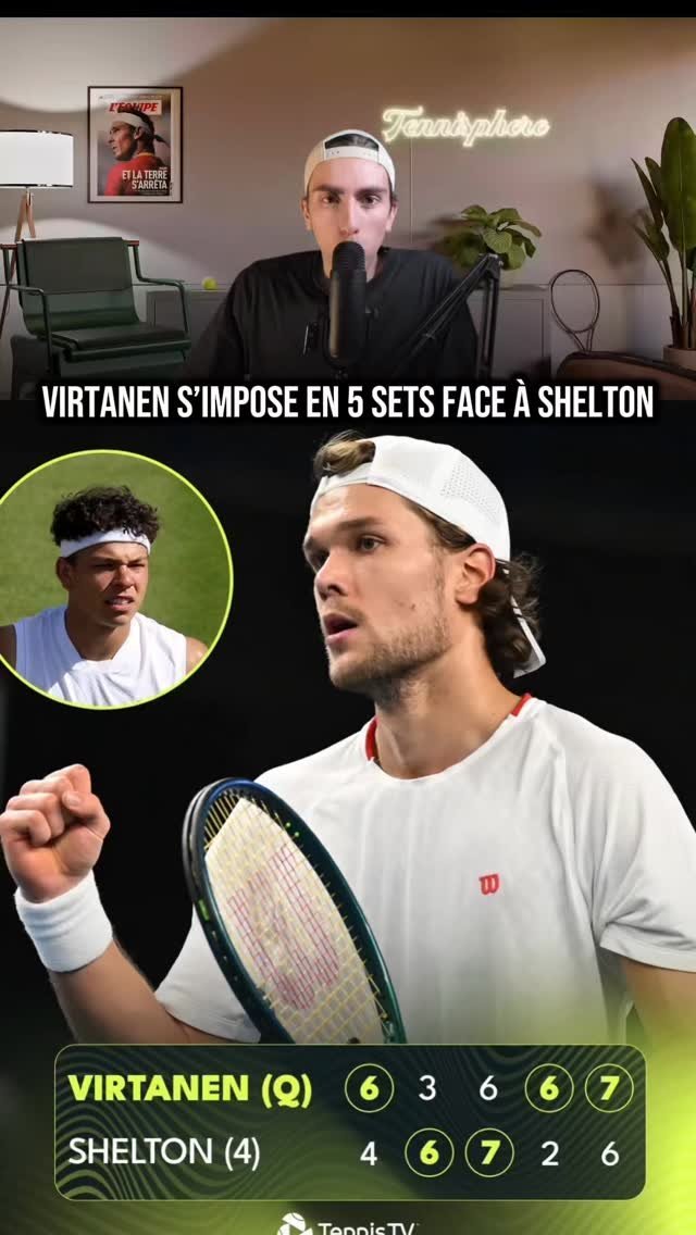 Otto Virtanen crée la surprise et s’impose en 5 sets face à Ben Shelton 😳