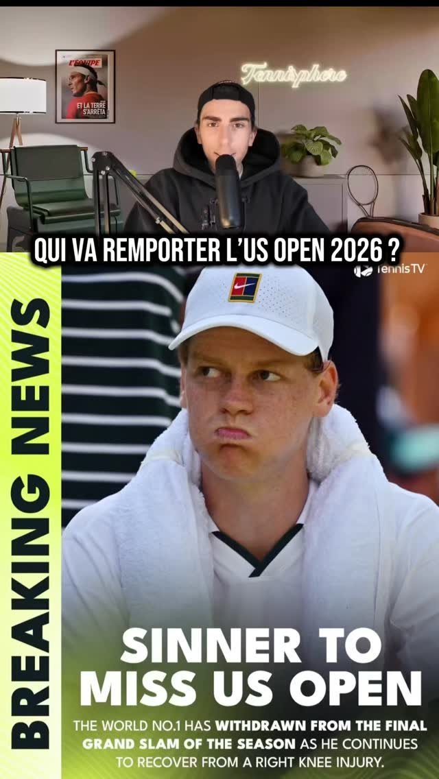 Jannik Sinner est forfait pour l’US Open 2026 🤕