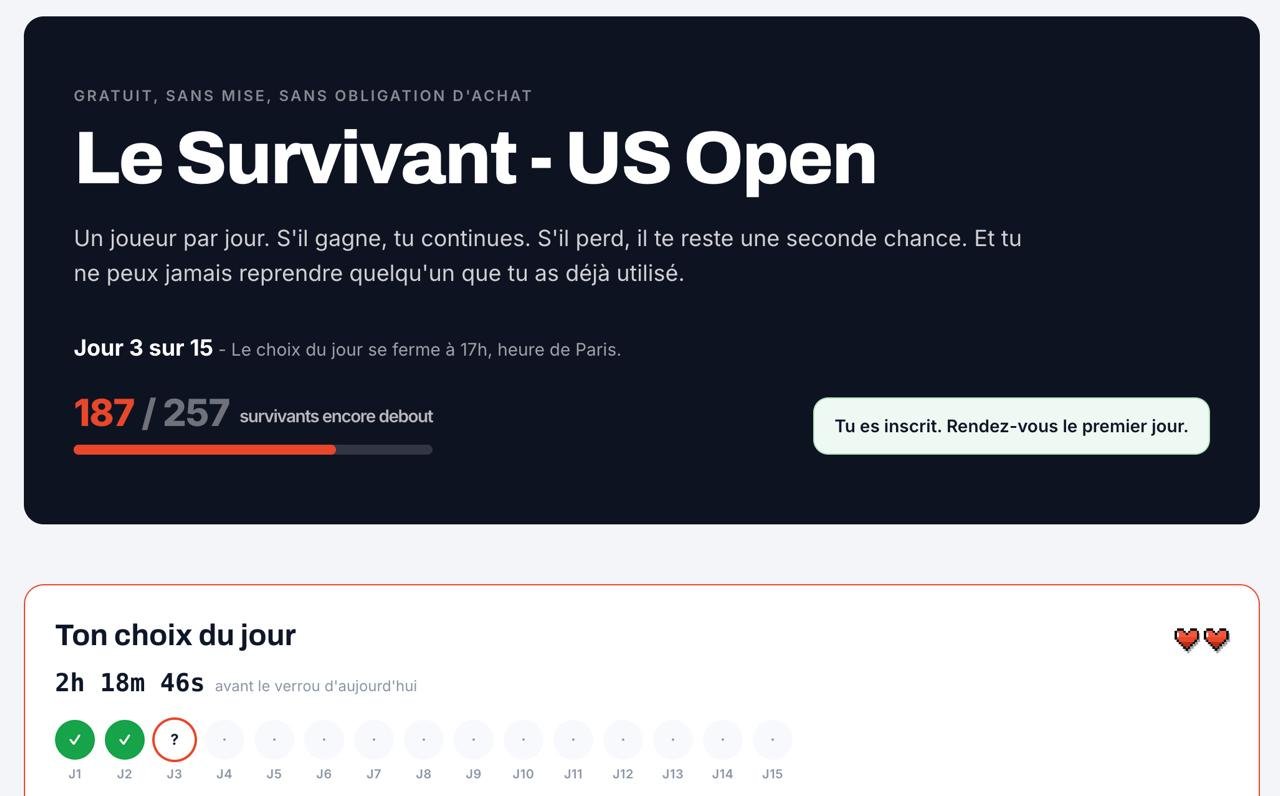 🎾 Le Survivant (J3) : il vous reste 2 heures pour soumettre votre choix !