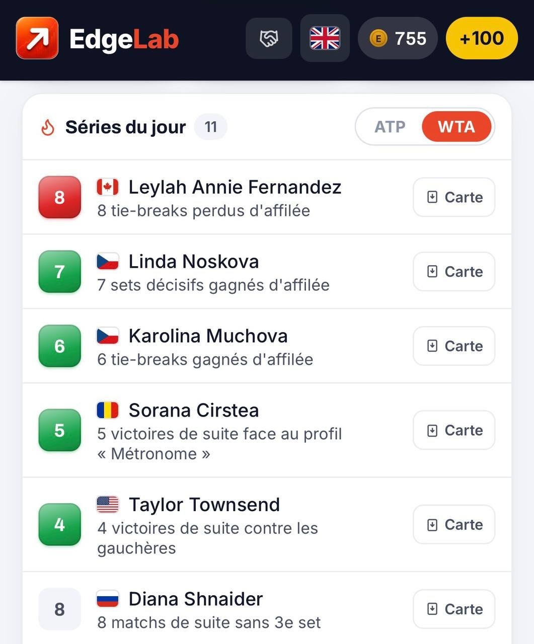 N'OUBLIEZ PAS LES SÉRIES DU JOUR SUR EDGE LAB 😎