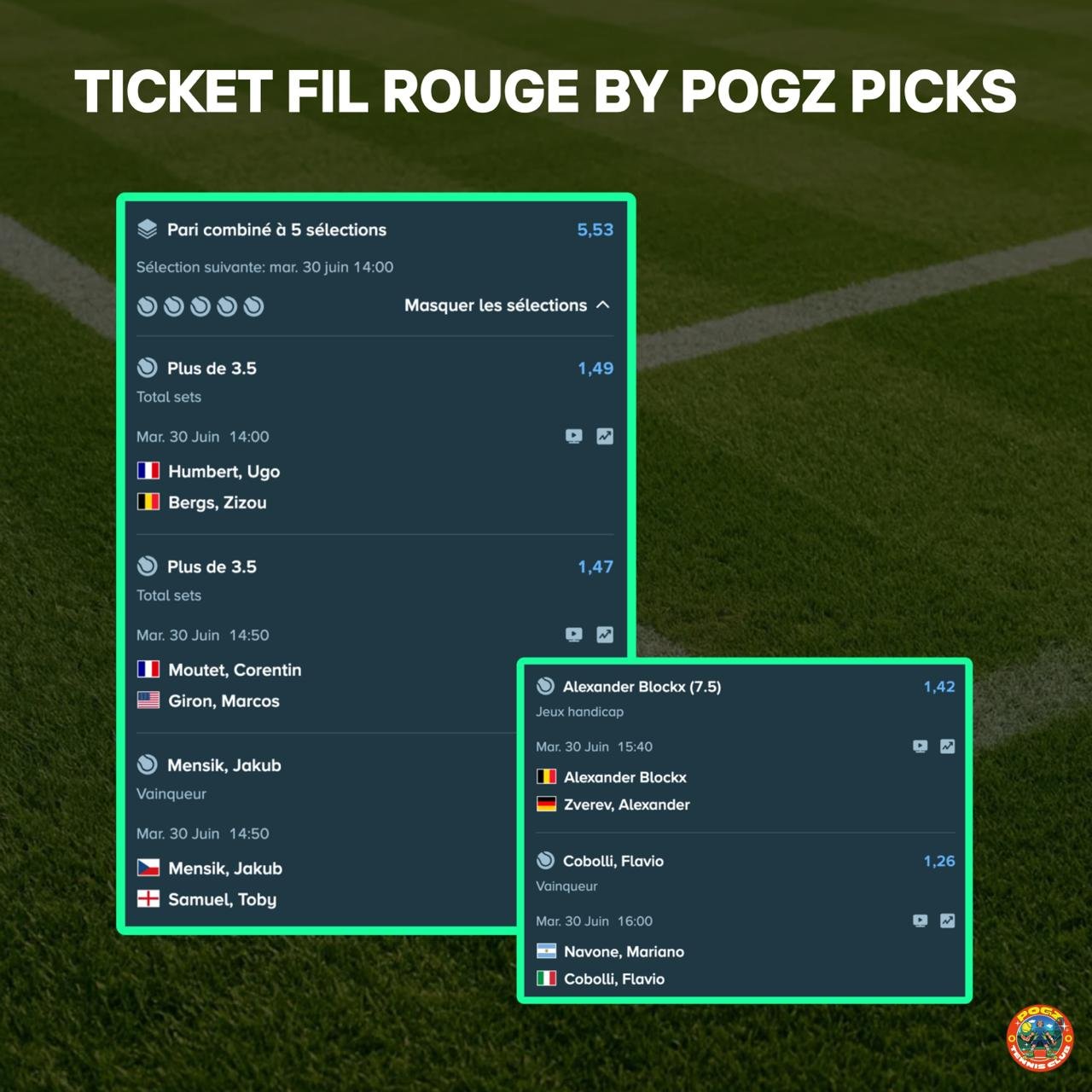 🔽 TICKET FIL ROUGE 🔽