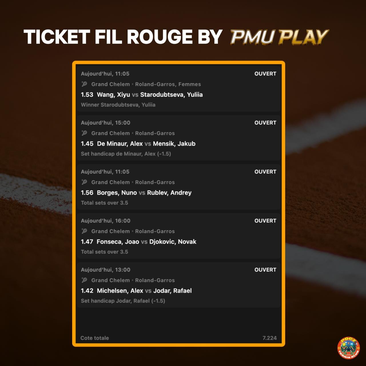 🔽 TICKET FIL ROUGE 🔽