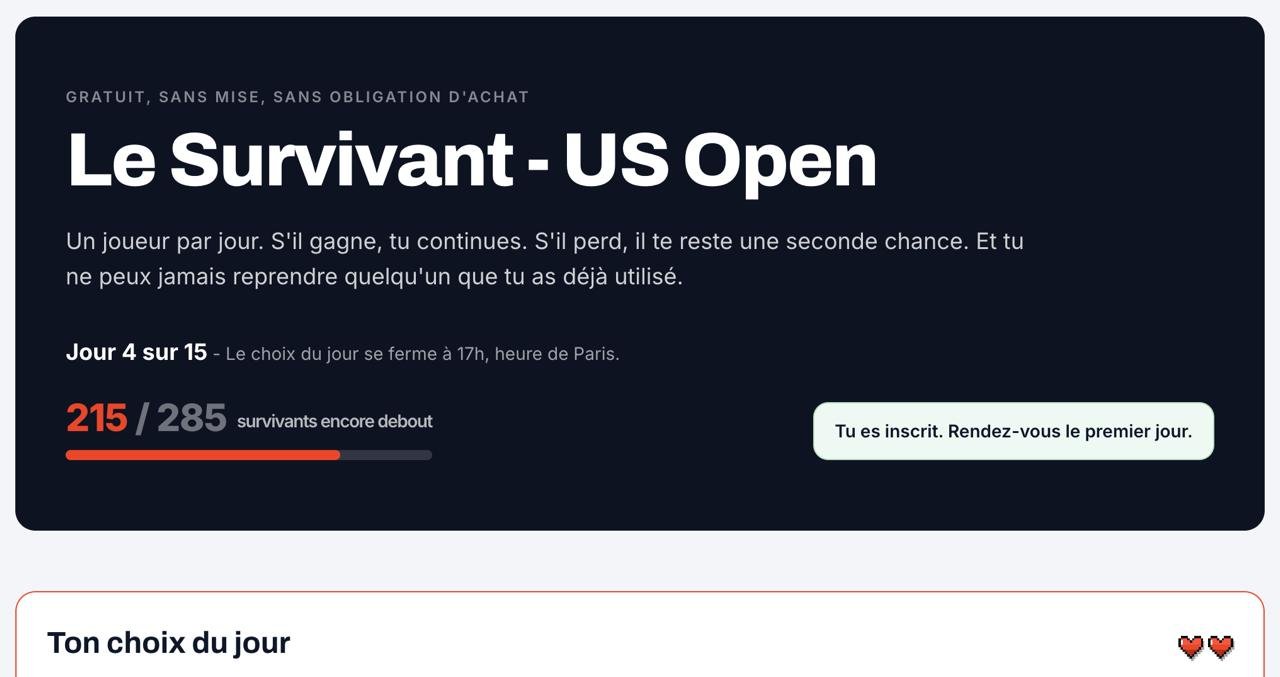 🎾 Le Survivant (J4) : il vous reste 1 heure pour soumettre votre choix !
